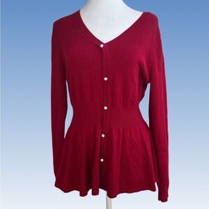Allegra K Women's Red Cardigan Sweater Size L